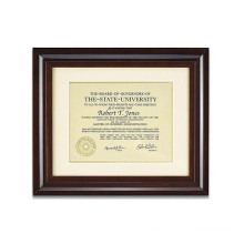 Custom 12x15  Wooden Walnut Archival Document Frame with Warm White Mat for 8.5x11 Document